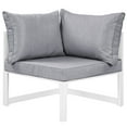 thumbnail image 5 of Modway Fortuna 9-Piece Aluminum Fabric Patio Sectional Sofa Set - White/Gray, 5 of 9