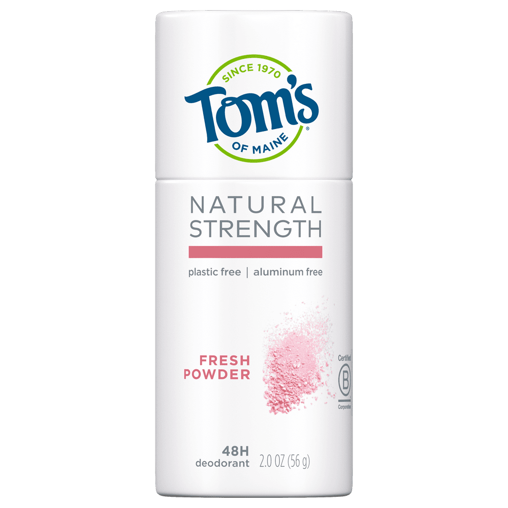 Tom's of Maine Natural Strength PlasticFree AluminumFree Deodorant, Fresh Powder, 2.0 oz