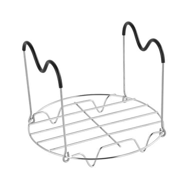 Steamer Rack Trivet with Heat Resistant Silicone Long Handles Compatible with Instant Pot 6 or 8 Qt Pressure Cooker, Stainless Steel Steam Rack Stand Metal Trivet