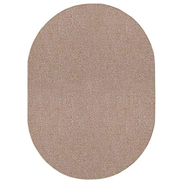 Broadway Collection Solid Color Indoor Outdoor Area Rug Beige - 5' x 7' Oval