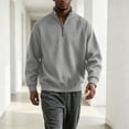 thumbnail image 5 of FRSASU Men's Sweatshirts Half Zip Mock Neck Pullover Ribbed Knit Sweatshirt Casual Slim Fit Fall Winter Tops Gray, 5 of 8