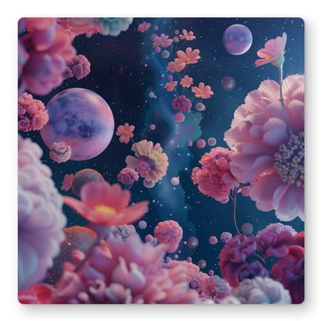 MWW C1MP1616U468YH 16 x 16 in. Pink Void - White Metal Print Wall Art for Stylish Home Decor