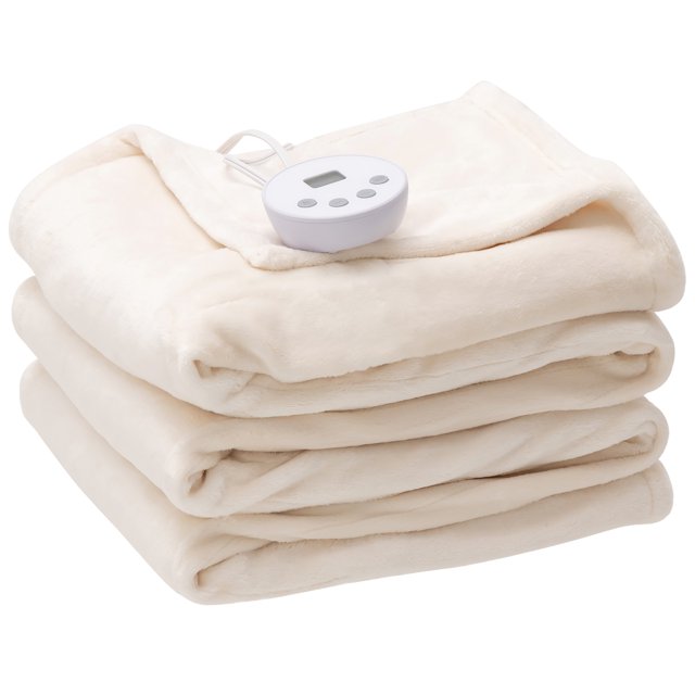Costway 62" x 84" Flannel Heated Blanket Electric Throw w/10 Heating Levels