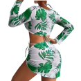 thumbnail image 4 of Daisyyozoid Swimsuits for Women Clearance Printed Bikini Straps Bikini Deep V Split Set Three Piece Set, 4 of 5
