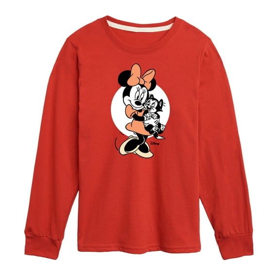 Disney - Minnie Mouse & Figaro Hugs - Youth Long Sleeve Graphic T-Shirt