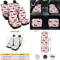 thumbnail image 4 of Yuyamidu Dachshund Car Seat Covers Full Set Dog Paw Car Floor Mats Steering Wheel Cover Cute Safe Belt Pads Pink Handbrake Cover Cup Holders, Set of 15, 4 of 6