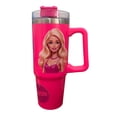 thumbnail image 1 of Termo de acero inoxidable Macarena brand, color fucsia, Barbie 887 mililitros, 1 of 3