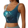 thumbnail image 2 of Balery Airplane Shark Sujetadores deportivos con espalda cruzada para mujer, acolchados, sin costuras, de alto impacto, ideales para yoga, gimnasio, entrenamiento y fitness.-XX-Large, 2 of 8