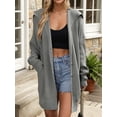 thumbnail image 2 of Osfvolr Women'S Button Down Cardigan Sweaters Oversized Lapel Chunky Warm Loose Soft Knit Outwear Grey M, 2 of 5