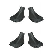 Four Pack of Nordic Style Tapered Rubber Replacement Tips for Walking and Hiking (Replacement Feet / Paws / Ferrules / Caps) - Fits All Hiking and Walking Poles