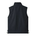 thumbnail image 4 of BRGZLK Men Waistcoat Solid Color Mesh Lining with Inner Pocket Work Vest Sleeveless Multi Pocket Fall Winter Outdoor Photography Coat Black XXL, 4 of 4