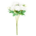thumbnail image 6 of Efavormart 2 Pack | 18" White Artificial Silk Rose Bouquet Faux Flower Bushes, 6 of 11