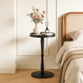 thumbnail image 6 of Yabanana Round Wooden Side Table & Drink Table for Small Space, with Rubberwood Accent Leg, for Living Room, Corner, Bedroom (Black,11.8in), 6 of 8