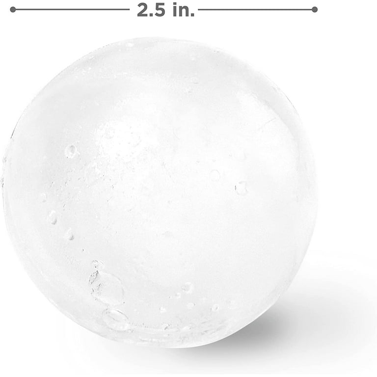 Epica Ice Ball Maker - Sphere Ice Mold Creates Large 2.5 Inch Ice Balls -  Set of 2 Silicone Molds