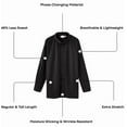 thumbnail image 4 of Men’s Big & Tall Black Short Sleeve Commuter Shirt with Comfortable Fit in Sizes XL to 6XL, 4 of 11