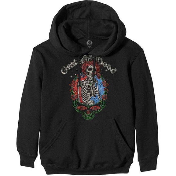 Grateful Dead Unisex Pullover Hoodie Sweatshirt Floral Stealie (Small)
