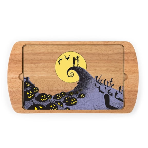 Toscana Disney's The Nightmare Before Christmas Jack & Sally Billboard Glass Top Serving Tray