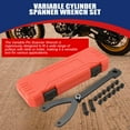thumbnail image 6 of Variable Pin Spanner Wrench, 15Pc Adjustable Pin with Variable Spanner Wrench Pins, 1/2" Drive Ratchet Fan Clutch Pulley Holder Wrench Tool Kit for Cars, Motorcycles, 6 of 6