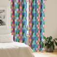 thumbnail image 2 of Ambesonne Geometric Curtains, Triangles, Pair of 28"x95", Multicolor, 2 of 5