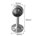 thumbnail image 2 of Juego de 2 soportes redondos de acero inoxidable de 25 mm de diámetro para cortinas de armario (plateados), 2 of 6