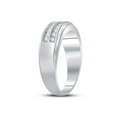thumbnail image 3 of Solid 10k White Gold Men's Round Diamond Wedding 2-Row Band Ring 1/4 Ct. - Size 9, 3 of 5