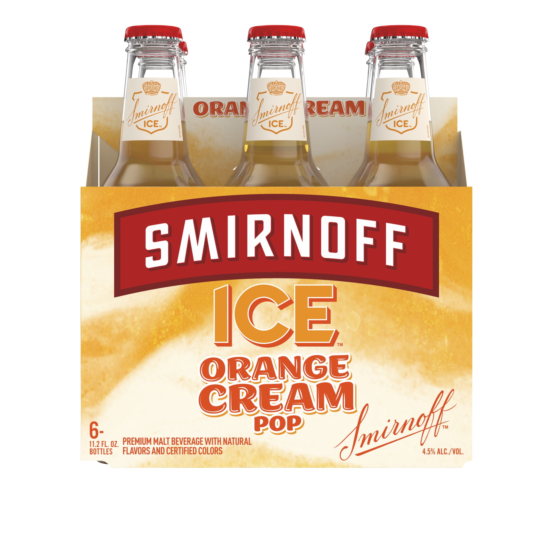 Smirnoff Ice Orange Cream Pop, 6 pack bottles, 11.2 fl oz, 4.5% ABV
