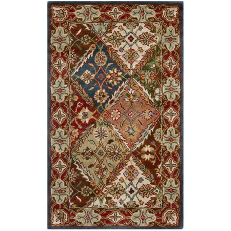 SAFAVIEH Heritage Abbey Traditional Wool Area Rug  Green/Red  2  x 3