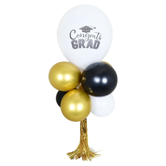 Kit de décoration de table pour remise de diplômes : ballons noirs, blancs et dorés, 45 cm, pour adultes, en latex, décoration, remise de diplômes, marque Way To Celebrate