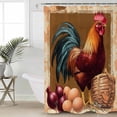 thumbnail image 6 of Shower Curtains Watercolor Rooster Egg Bath Curtain Onion Farmhouse Waterproof Bathroom Shower Curtain Set with Hooks Decoration 72 x 84 Inches, 6 of 7