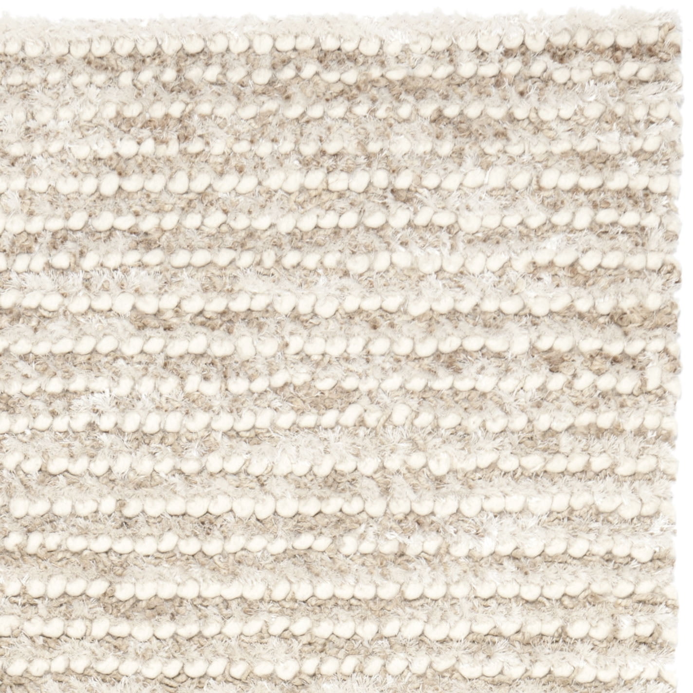SAFAVIEH Constance Braided Plush Shag Runner Rug, White/Beige, 2'3" x 7'