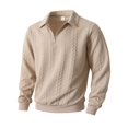 thumbnail image 6 of Quarter Zip Pullover Men Fall Winter Long Sleeve Jacquard Collared Sweat Shirt Casual Pullover Tops, 6 of 9