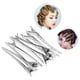 thumbnail image 2 of Juego de 12 pinzas invisibles de aleación para peluquería, diseño de pico de pato, con mango, para peinar y seccionar el cabello, aptas para todo tipo de cabello, uso profesional, 2 of 3