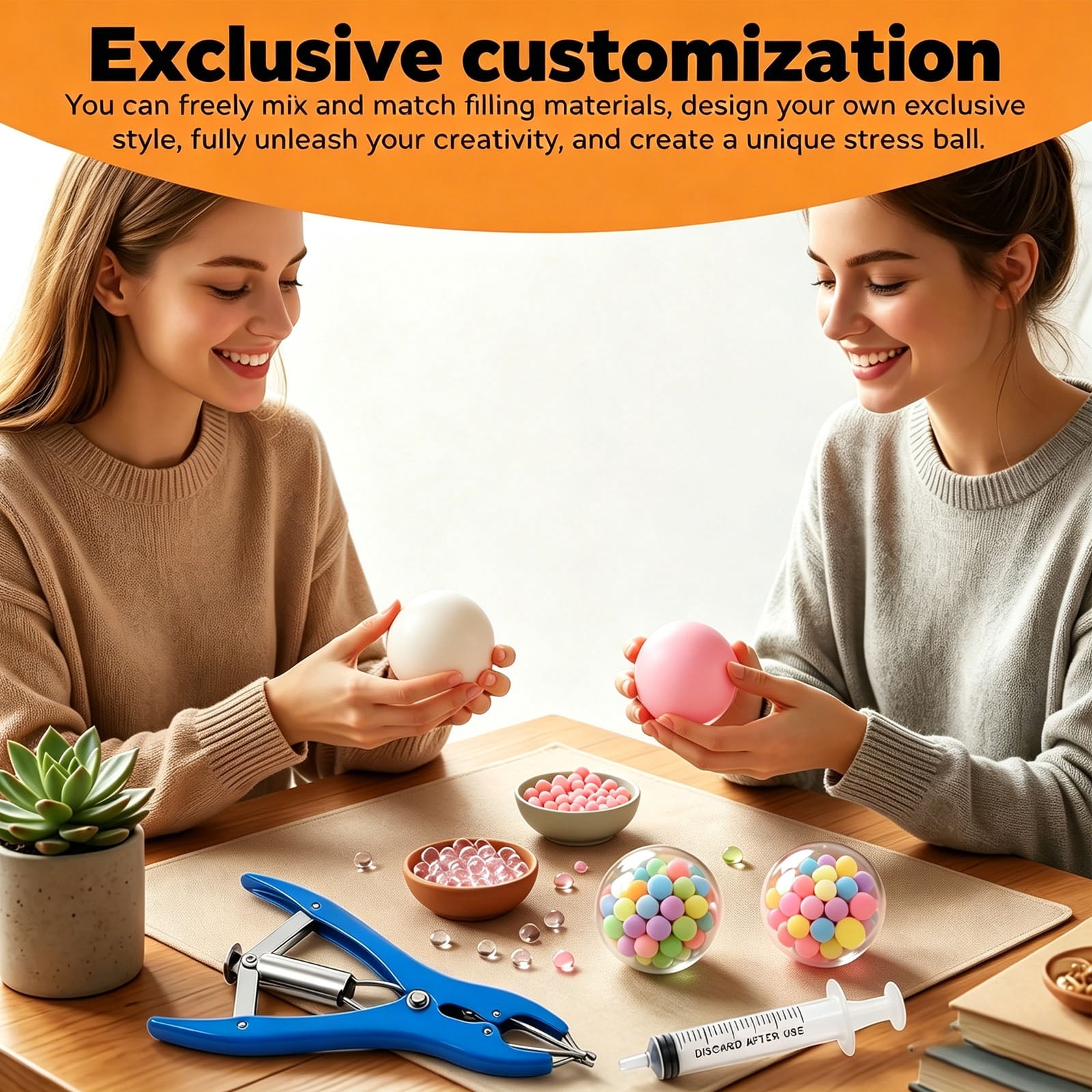 DIY Stress Ball Making Kit, Clay Filling Material and Complete Set of Tools, Relieve Stress and Soothe Emotions with a Soft and Crisp Feel