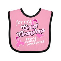 Inktastic For My Great Grandma-breast Cancer Awareness Boys or Girls Baby Bib