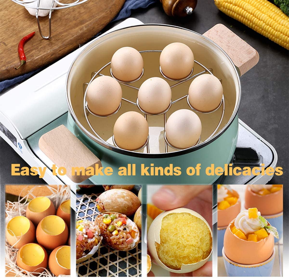 Egg Steamer Rack Trivet w/ Heat Resistant Handles for Instant Pot Acce –  freshoasislifestyle