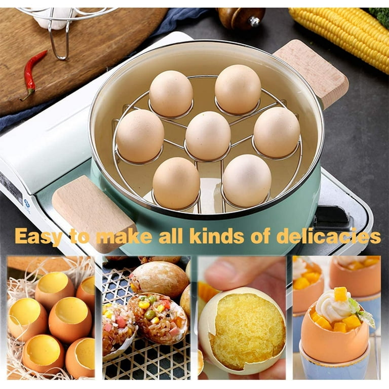 PACKISM Egg Steamer Rack, Stainless Steel Trivet for Instant Pot  Accessories Fit 6,8 Qt Pressure Cooker Ninja Foodi, Cook 18 Eggs, 2 Pack  Stackable Steamer for Cooking : Home & Kitchen