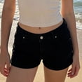 thumbnail image 3 of Wutalume Jeans for Women Denim Shorts with Chain Detail, Stretch Slim Fit Jean Shorts for Edgy Summer Casual Wear,Black L, 3 of 5
