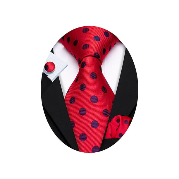 Corbata Barry.Wang de Seda Roja con Lunares 150 cm Juego