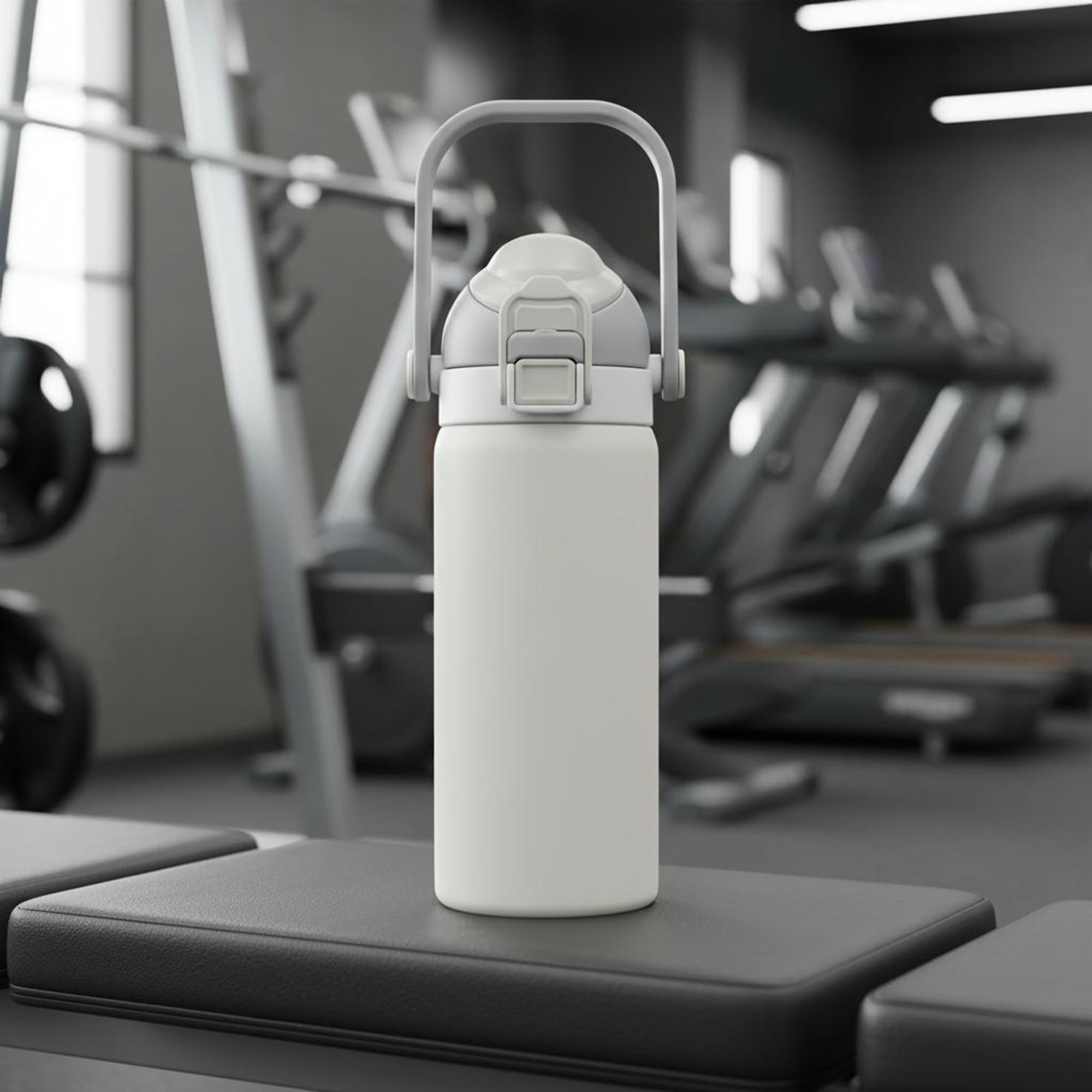 Botella de agua aislada de acero inoxidable de doble pared de 18 oz Ozark Trail con tapa dual para sorber y verter, gris 2