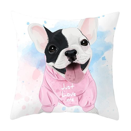 AkoaDa Lovely Cartoon Dog Print Pillow Case Sofa Waist Throw Cushion