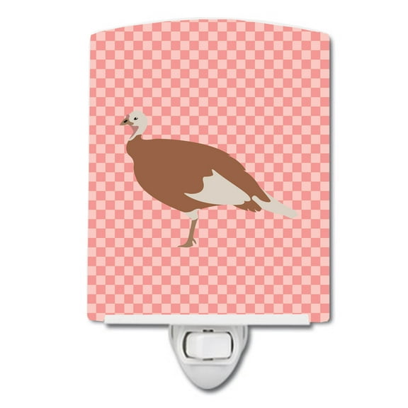 Jersey Buff Turkey Hen Pink Check Ceramic Night Light