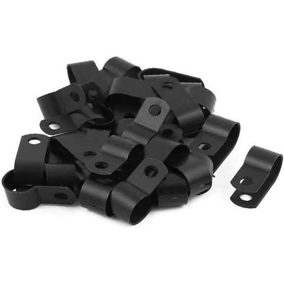 New 30Pcs Nylon Featured R Type 3/8" reliable efficacy 10.4mm Cable Cord Wire Clamp Clip Fastener Black(id:804 a5 17 392)