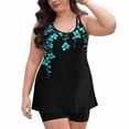 thumbnail image 5 of CLOISE Swimwear Tankini for Women 2 Piece Bathing Suit with Boy Shorts Full Coverage Flowers Swimsuits Vacation Beachwear, 5 of 7