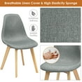 thumbnail image 4 of Gymax Set of 4 Dining Chairs Fabric Cushion Kitchen Side Chairs Gray, 4 of 7