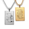 thumbnail image 2 of Poker King Spades Hearts K 14K Yellow Goldl Men Women Necklaces Pendants Chain Trendy Fashion Jewelry Creativity Gift, 2 of 7