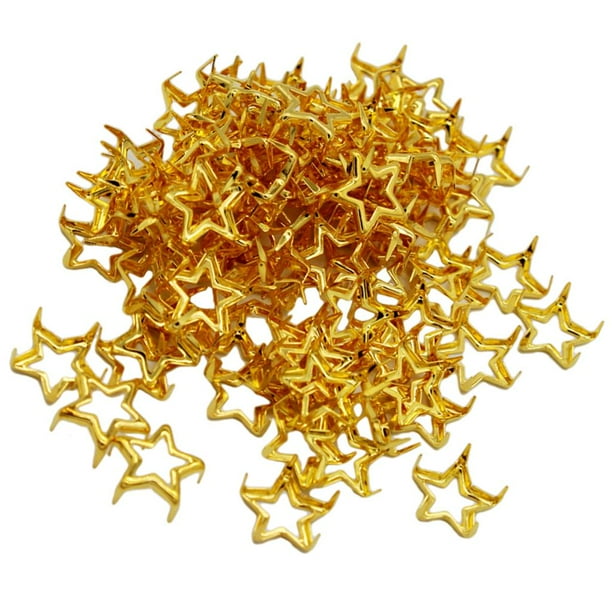 100 remaches decorativos de estrella para bricolaje, remaches decorativos, remaches de cuero para Oro