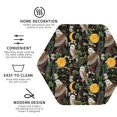 thumbnail image 3 of Picia Owls And Plants Printed Leather Coasters for Drinks, 4" Drink Coasters Set of 4 for Tabletop Protection, Handmade Luxurious Home Décor and Housewarming Gift -Hexagon, 3 of 6