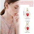 thumbnail image 2 of 1 caja de 6 dijes de corazón esmaltados de latón chapado en oro de 18 quilates con forma ovalada irregular y colgante de corazón sagrado con anillas para collar y pulsera., 2 of 9