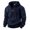 Navy, variant on Men’s Pullover Hoodie with Adjustable Drawstring Hood and Multiple Zippered Pockets for Casual Outdoor Wear Black L