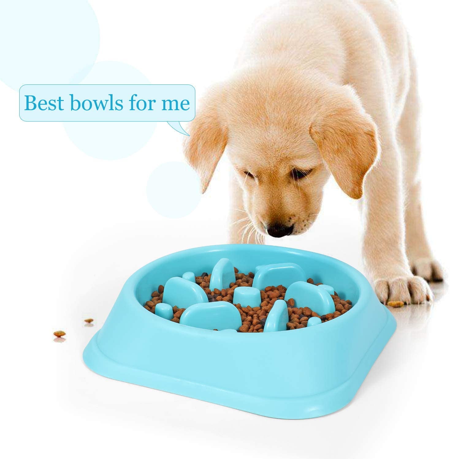 Aolove Slow Feeder Bowl Healthy Food Fun Anti-Choke Pet Bowls for Dog (One size, Green)